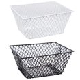 thumbnail image 3 of Small Metal Rectangular Oval and Round Wire Baskets with Handles Black and White 4-ct Sets (Rectangular Black Without Handles), 3 of 3