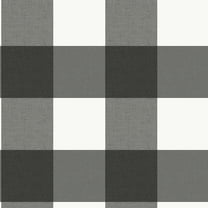 NuWallpaper Charcoal Farmhouse Plaid Vinyl Peel And Stick Wallpaper, 216-in by 20.5-in, 30.75 sq. ft.
