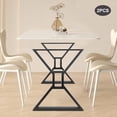 thumbnail image 3 of Modern 2Pcs Industrial Steel Metal Table Legs 28'' for Desk/Coffee Table/Bench Legs Black, 3 of 24