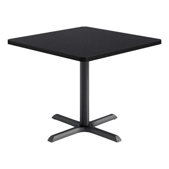 KFI Studios 36in Square Dining Table - Charcoal Top - Black Base