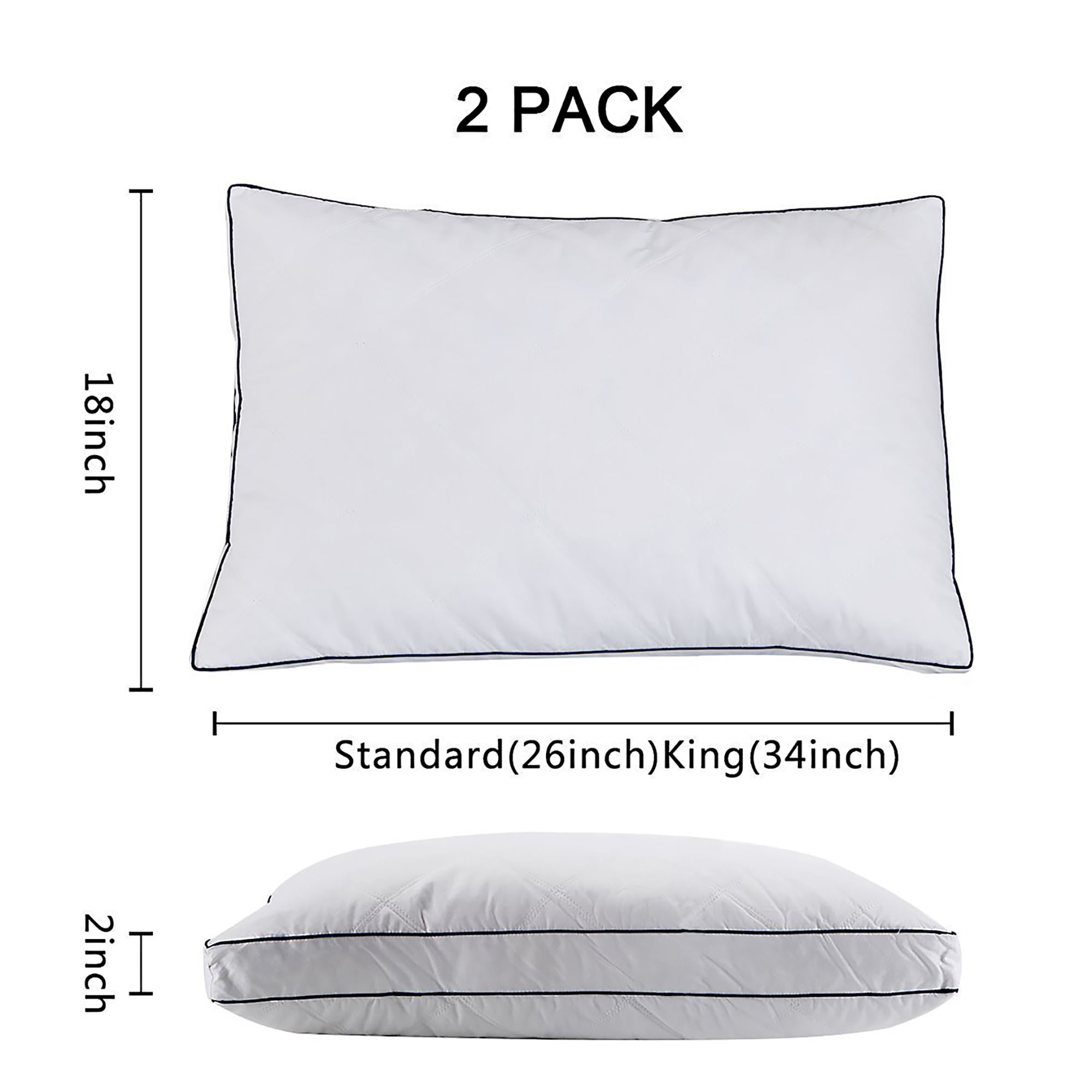 Peace Nest White Feather & Down Gusset Standard/Queen Pillow - Set of Two
