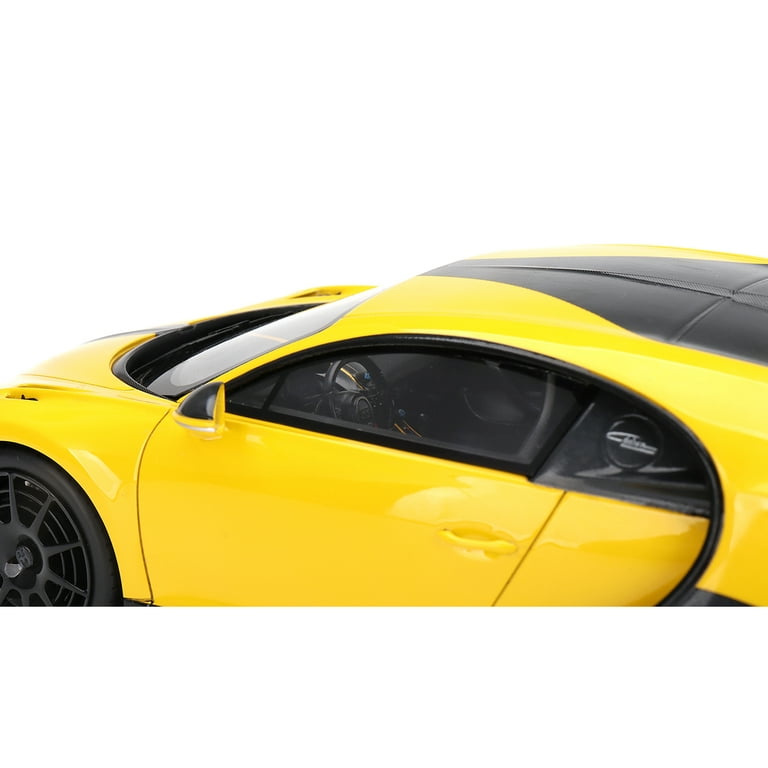 Bugatti Chiron Pur Sport Yellow and Black 1/18 Model Car by Top