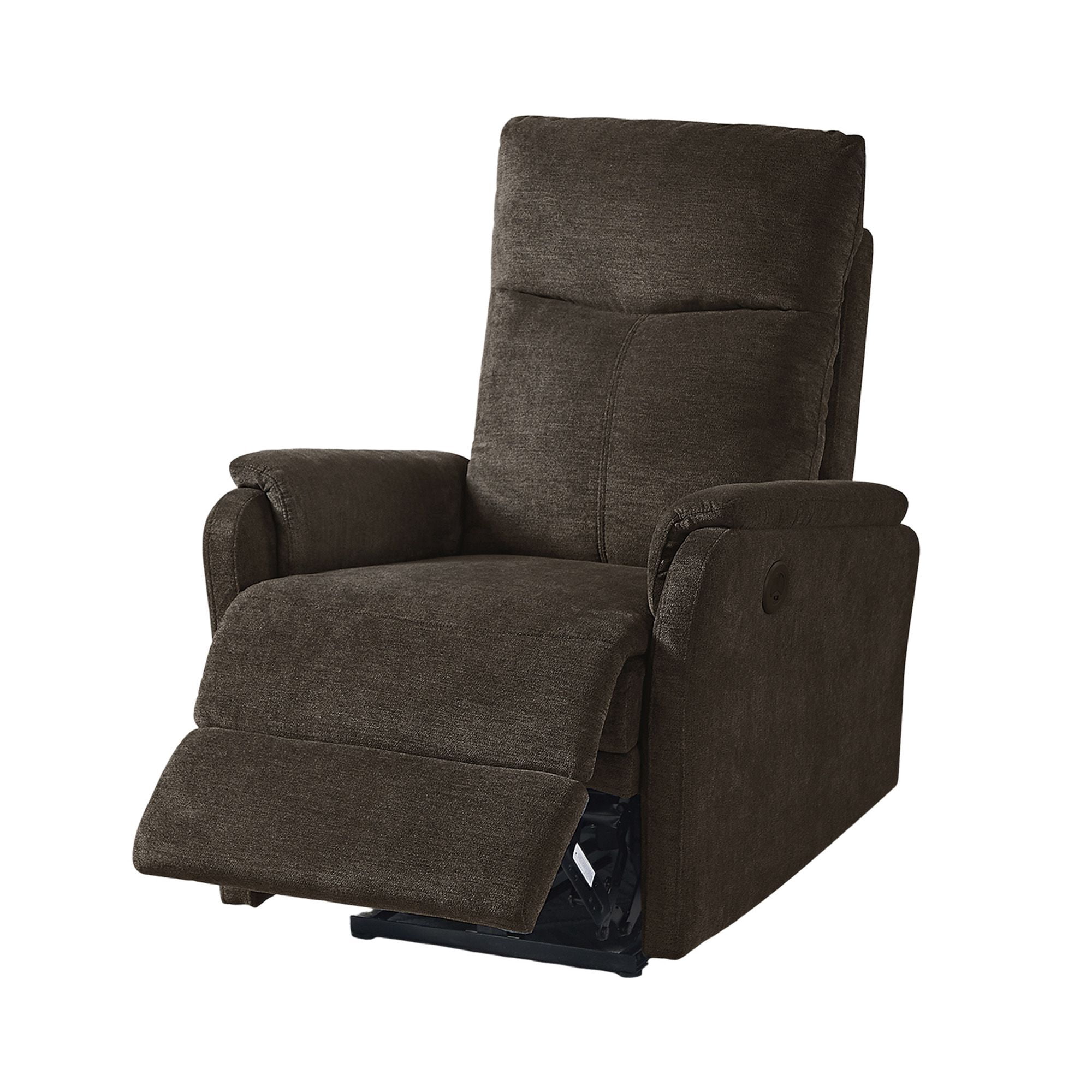 DEALTOPS Power Recliner Chair with USB Ports, Recliner Single Chair with Adjustable Footrest, Dark Brown