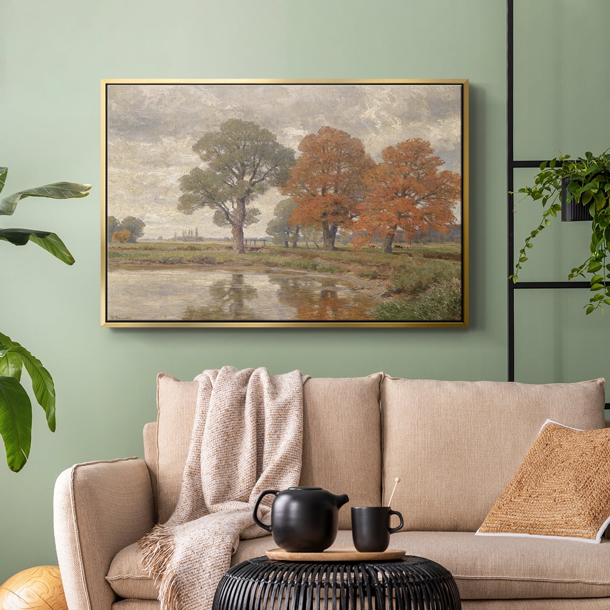 Vintage Landscape-CCCLIV By Wexford Home Framed in Gold Wood Gallery Wrapped Canvas 17 in. x 25 in.