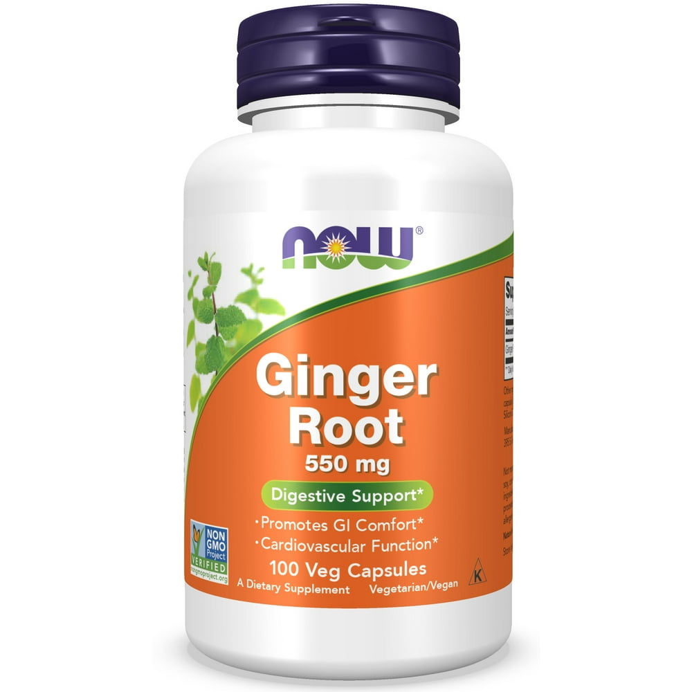 NOW Supplements, Ginger Root (Zingiber officinale) 550 mg, Digestive