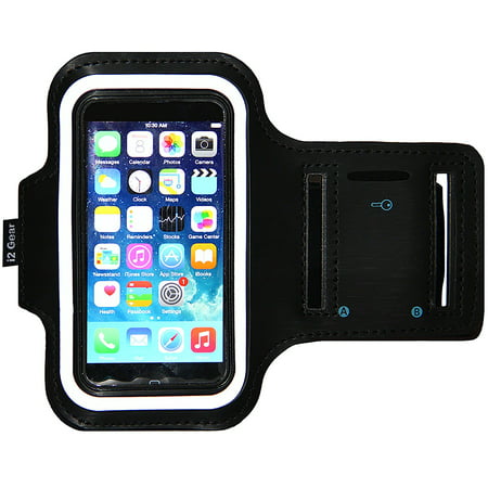 iPhone 5/5S/5c SE Running & Exercise Armband with Key Holder & Reflective Band | Also Fits iPhone 4/4S