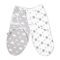 thumbnail image 1 of Arrullo bebé - Pack de 2 arrullos para recién nacido, 0-3 meses manta arrullo bebé, algodón orgánico con velcro unisex Adepaton LKX-1853, 1 of 8