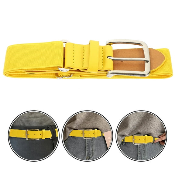NICEXMAS 1Pcs Yellow Imitation Leather Belt for Men and Women Suitable for Casual Wear