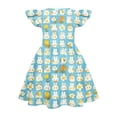 thumbnail image 3 of LNZGNM Easter Day Girls' Dresses Printed Short Sleeve Outfit for Everyday, Light Blue, 3 of 4
