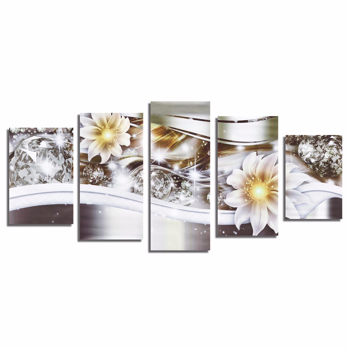 5pcs//set Abstract Flower Canvas Art Painting Wall Picture Modern Home Decors Kit