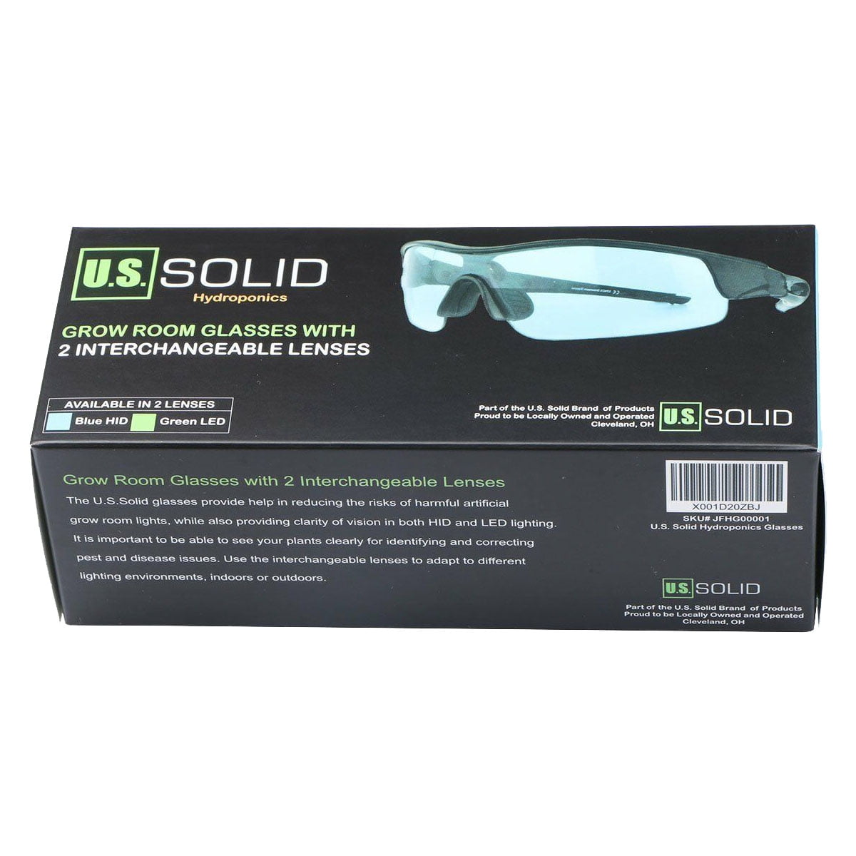 Grow Room Glasses Hydroponics 2 Sets of Lenses for HID&LED Lighting by U.S.Solid 