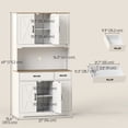 thumbnail image 3 of HOMCOM Kitchen Pantry, 6 Doors, 2 Drawers, Rustic Kitchen Cabinet White, 3 of 10