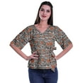 thumbnail image 3 of Moomaya Printed Wrap Over with Belt Style Top For Women Printed V-Neck Casual/Formal Top, 3 of 6