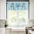 thumbnail image 4 of Snowman Christmas Kitchen Curtains and Valances Set, Let It Snow Winter Holiday Windows Treatments Tiers Short Curtains for Small Windows Cafe /Living Room/ Bedroom 54x24 in Blue White Buffalo Plaid, 4 of 6