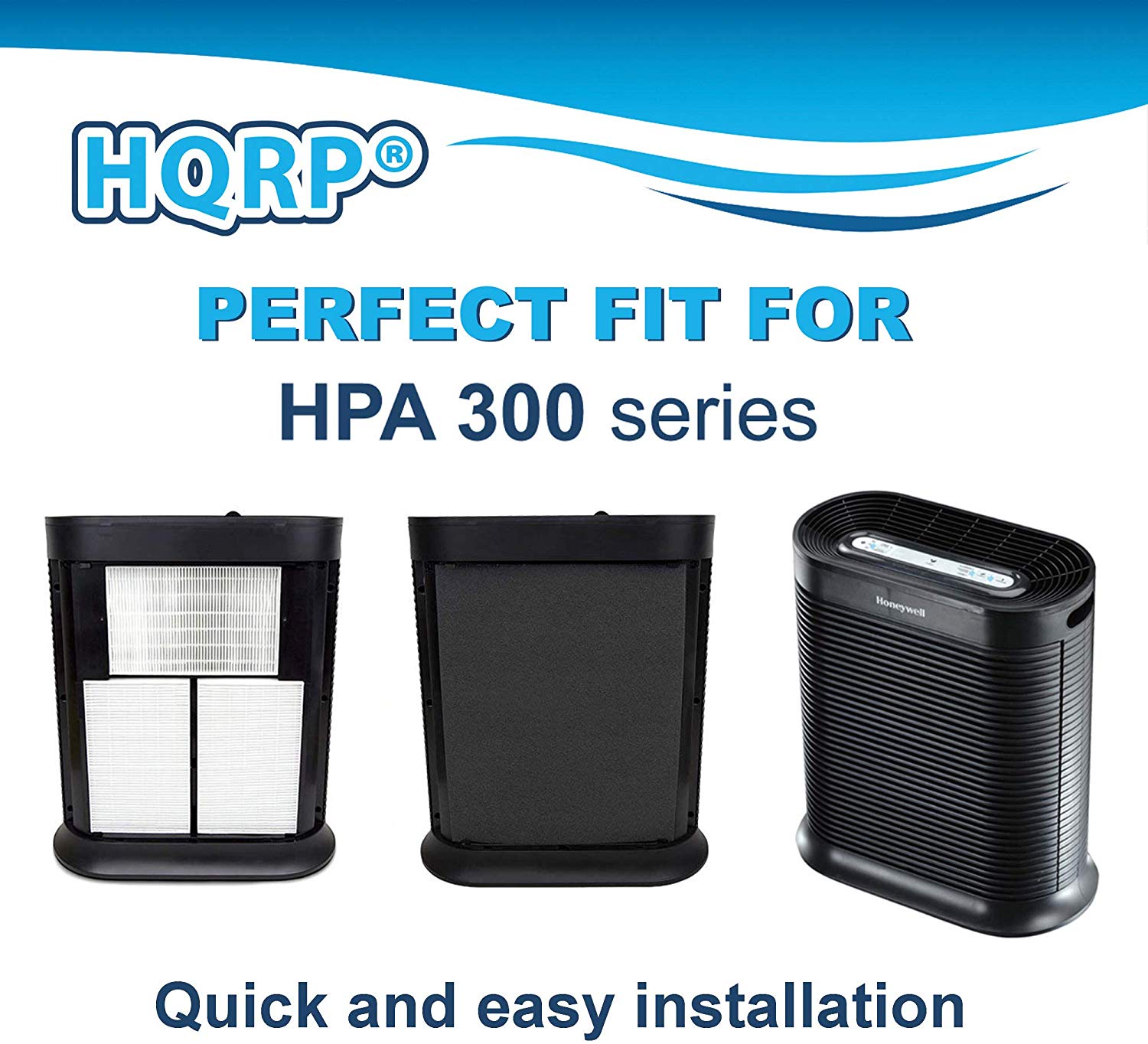 HQRP 3-Pack HEPA Filter and 4-Pack Activated Carbon Filter Compatible with Honeywell HPA300, HA300, HA300BHDB, HPA304, HPA8350, Filter R HRF-R3 Replacement