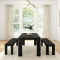 thumbnail image 2 of Plank+Beam Modern Dining Table Set with 2 Benches, Solid Wood Kitchen Table for Dining Room/Kitchen, Seats 6, 72", Black Wirebrush, 2 of 8