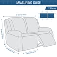 thumbnail image 5 of TAOCOCO Recliner Loveseat Slipcovers 3 Piece Sofa Cover for 2-Seat Couch Stretch Couch Slipcover Protector with Pocket, Light Gray, 5 of 7