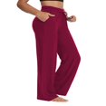 thumbnail image 6 of BILIKEYU Wide Leg Yoga Pants for Women Casual Loose Cozy Sweatpants High Waisted Lounge Pajama Flowy Pants with Pockets, Women's Lounge Sweatpants, Loose Pants for Women, Sweat Pants for Women, 6 of 7