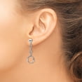 thumbnail image 3 of Auriga Fine Jewelry 925 Sterling Silver Rhod-plated Post Dangle Earrings for Women, 3 of 6
