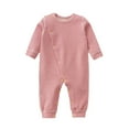 thumbnail image 2 of Bovxnpu Fall Winter Newborn Bodysuit, Infant Rompers Pajamas, Male And Female Infants Bodysuit Keep Warm Button Solid Jumpsuit, 2 of 3