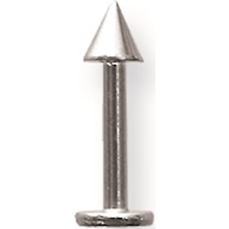 Designer Stainless Steel Sgss Labret W Stl Cone 14G (1.6Mm) 3/8 (10Mm) Long 4X4mm Made In China -Jewelry By Sweet Pea Creations