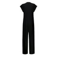 thumbnail image 4 of 2025 Summer New Women's Jumpsuit | Lightweight And Breathable Round Neck | Color And Size Loose Casual Pants | Versatile For Commuting And Vacation off The Shoulder Jumpsuits Pant Rompers for Women, 4 of 5