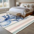 thumbnail image 5 of Blue Coral Shell Washable Living Room Rugs 5'x8', Watercolor Stripes Low Pile Throw Large Area Rug Non-Slip Sturdy Edge Binding Carpet for Living Room Kitchen Office, 5 of 9