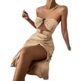 thumbnail image 4 of SAYOO Vestido sin mangas de color caqui SAYOO moda, 4 of 9