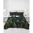 thumbnail image 3 of Dark Green Forest Full Size Down Alternative Comforter, Lightweight Comforter Quilt Bedding Set with Pillow Shams Pine Trees Modern Mysterious Art All Seasons Bed Comforter Duvet Insert 78"x90", 3 of 7