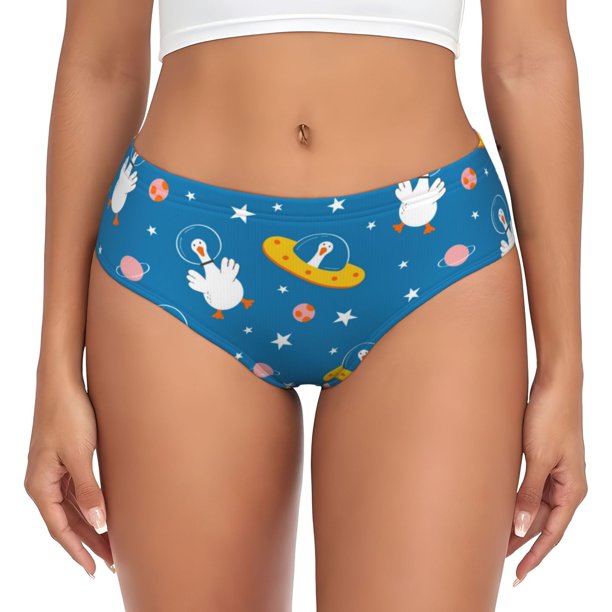 Balery Cartoon Goose Ropa Interior de Algodón para Mujer con Dibujo – Braguitas Cómodas y Elásticas, Estilo Clásico-Small
