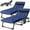 2 Pack Cozy Blue with 2 Sided Mattress & Pillow, variant on Slsy 4-Fold Folding Camping Cot with 2 Sided Mattress & Pillow, Adjustable 4-Position Folding Lounge Chair, Portable Sleeping Cots Bed