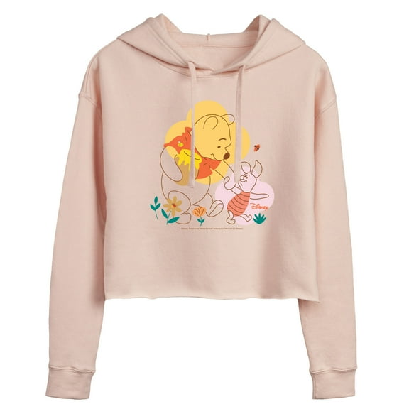 Winnie the Pooh - Piglet and Pooh Go On a Journey - Juniors Cropped Pullover Hoodie