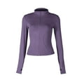 thumbnail image 3 of Sevevn Women's Cropped Lightweight Stretchy Running Track Jackets Full Zip Slim Fit Athletic Tops with Thumb Holes, 3 of 5