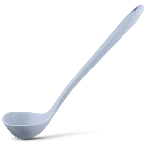 PBPBOX Dishwasher Safe Silicone Soup Ladle Light Grey for Cooking Enthusiasts 1Pcs