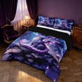 thumbnail image 2 of Manfei Cute Kawaii Dragon Animals Queen Comforter Set,Fantasy Starry Sky Comforter Sets Queen,Blue Pink,Black Reversible,3-Piece,1 Comforter and 2 Pillowcases, 2 of 7