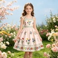 thumbnail image 2 of WhouRiu Girls Summer Backless Cami Dress Casual Floral Printed Sleeveless A Line Dresses Kids Comfortable Party Sundress,9 Years, 2 of 4