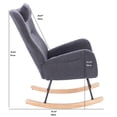 thumbnail image 3 of PORKISS Modern Rocking Chair, Upholstered Teddy Fabric Accent Chairs with High Backrest, Glider Rocker Comfortable Armchair with Padded Seat for Living Room Bedroom Playroom, Grey, 3 of 9