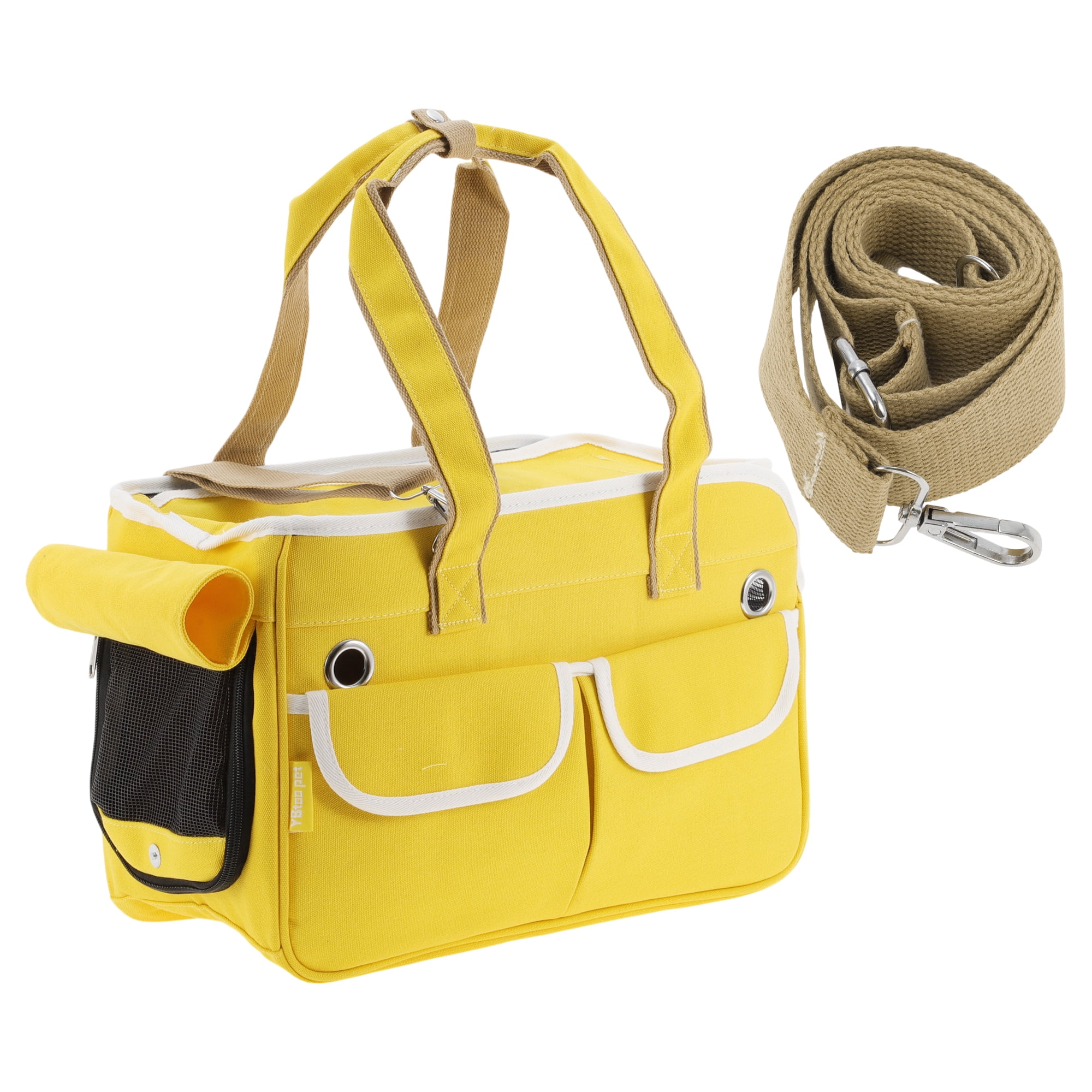 Unique Bargains Foldable Pet Carrier Bag with Removable Mat Yellow