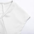 thumbnail image 6 of RUTAYY Girls T-Shirt Square Neck Short Sleeve Solid Color Basic Kids Layering Tops White, 6 of 9