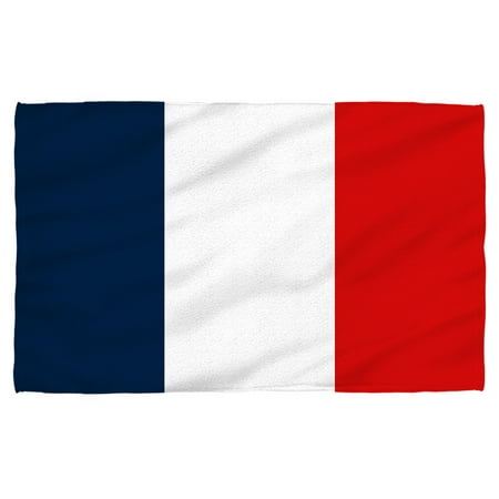 French Flag Beach Towel White 36x58 French Flag Beach Towel White 36x58