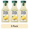 (3 pack) Simply Pineapple Juice Drink Bottle, 52 fl oz