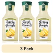 (3 pack) Simply Pineapple Juice Drink Bottle, 52 fl oz