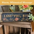thumbnail image 3 of “Love You, Bye” Vintage Floral Wall Plaque - Metal Sign Above Door, Retro Funny Wall Decor for Home, Entryway, Kitchen, or Bedroom, Gift for Couples and Housewarmings(White,), 3 of 8