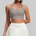 thumbnail image 7 of qafoshin Solid Color Sport Bras for Women Breathable Stretch Comfy Wirefree Workout Bras High Support Pad Mesh Racerback Bras, 7 of 7