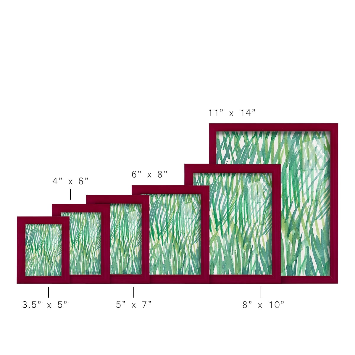 Just Grass I - Framed Print w/glass - Cherry Red