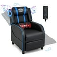 thumbnail image 1 of Gymax Massage Gaming Recliner Chair PU Leather Single Recliner Sofa Chair Blue, 1 of 10