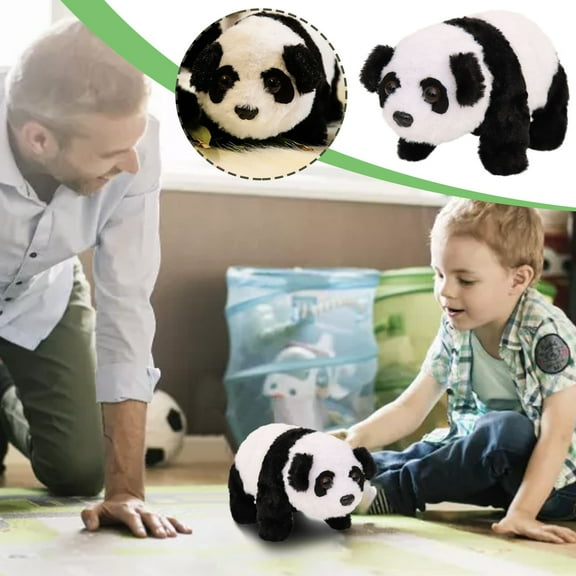 Simulation Walking & Calling Panda Toy - Realistic Furry Educational Gift for Kids, Requires 2 AA Batteries (Not Included), 17.5x11x8.5cm