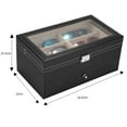 thumbnail image 3 of Veryke Leather 12 Piece Eyeglasses Storage, Sunglass Glasses Display Drawer, Lockable Case Storage Organizer - Black, 3 of 6