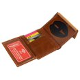 thumbnail image 5 of RFID Blocking Vintage Leather Badge Holder Bifold Trifold Wallet, 5 of 17
