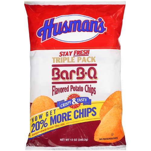 Husmans BBQ Flavored Potato Chips Triple Pack 12 Oz. - Walmart.com ...